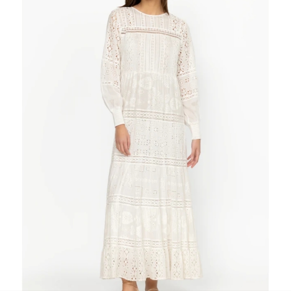 Johnny Was Ivory Lace Maxi Dress